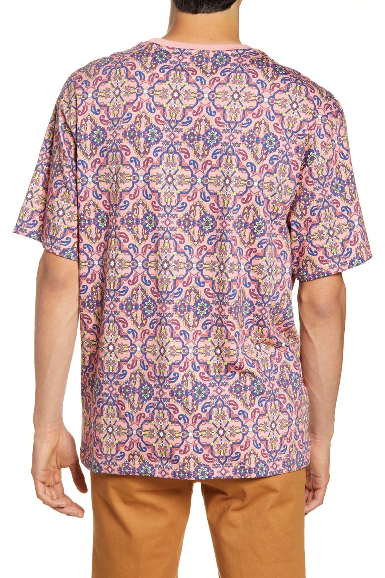 Paisley Geometric Print Crewneck T-Shirt, Alternate, color, PINK MULTI