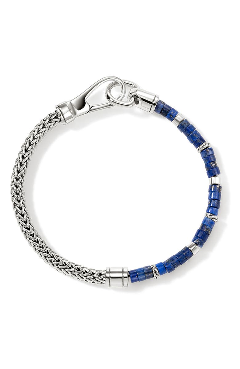 John Hardy Heishi Chain Bracelet, Silver, Gemstones, Alternate, color, Lapis Lazuli