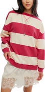 Free People Oversize Stripe Sweatshirt