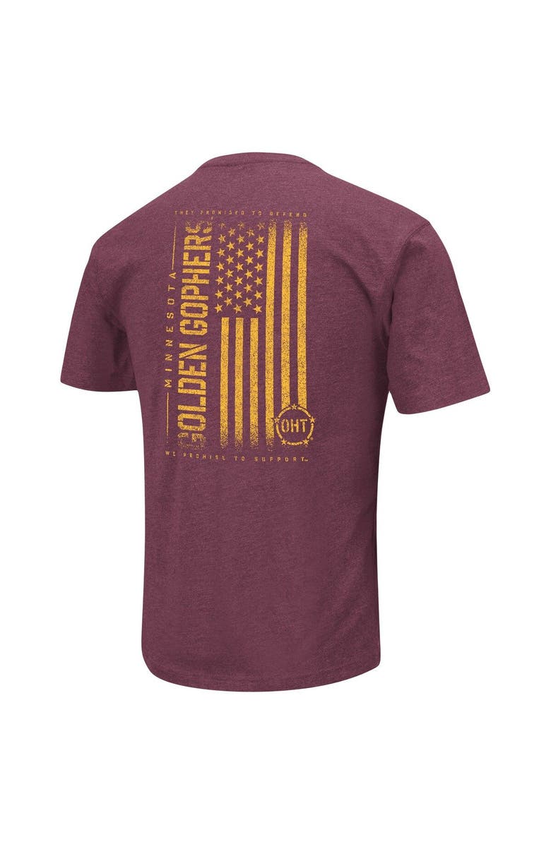 COLOSSEUM Men's Colosseum Heather Maroon Minnesota Golden Gophers OHT Military Appreciation Flag 2.0 T-Shirt, Alternate, color,