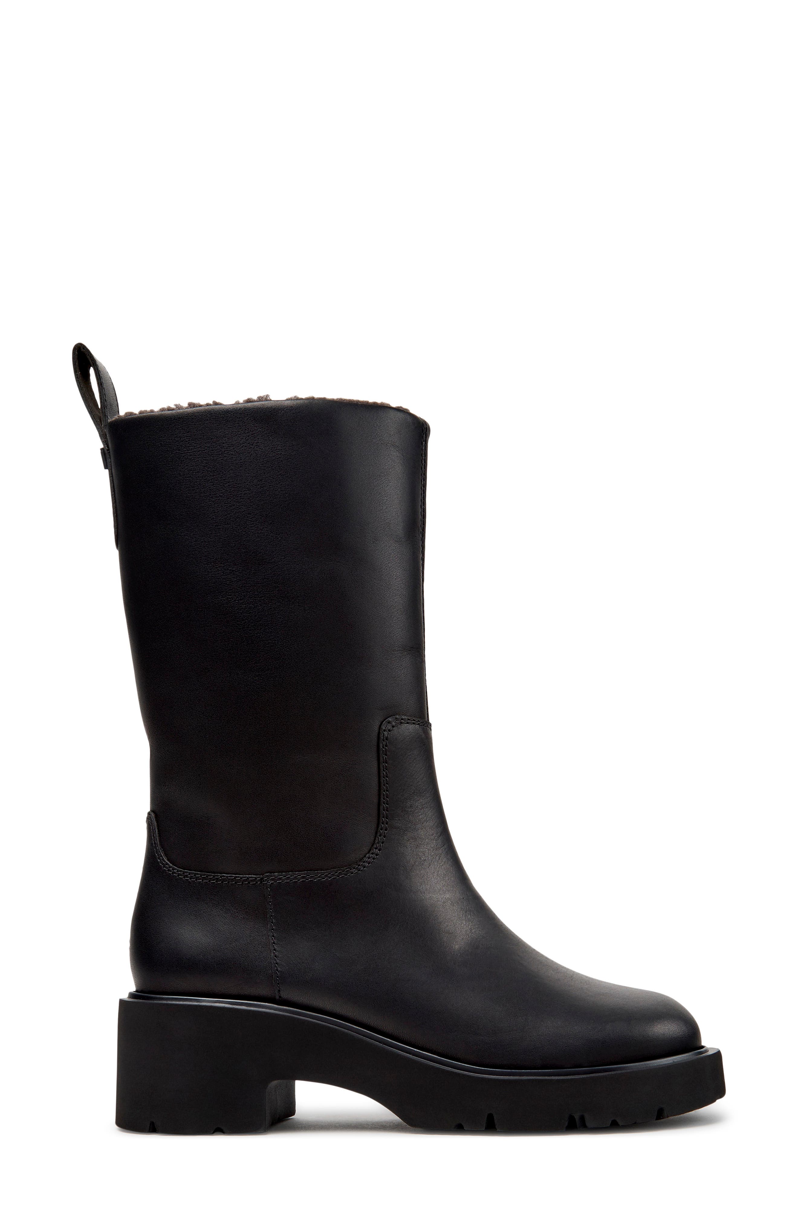 Milah Leather Boot, Alternate, color, BLACK