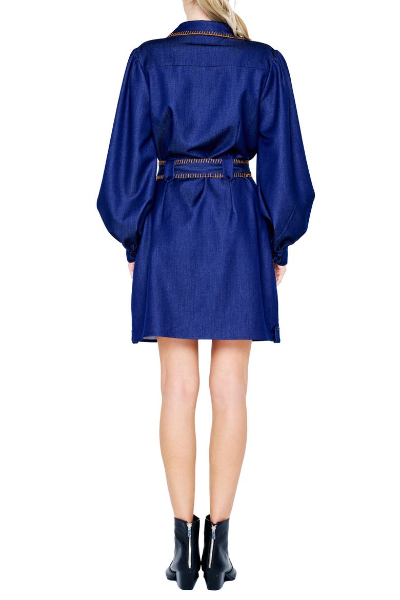 Gelso Stitch Belted Denim Dress, Alternate, color, MEDIUM DENIM