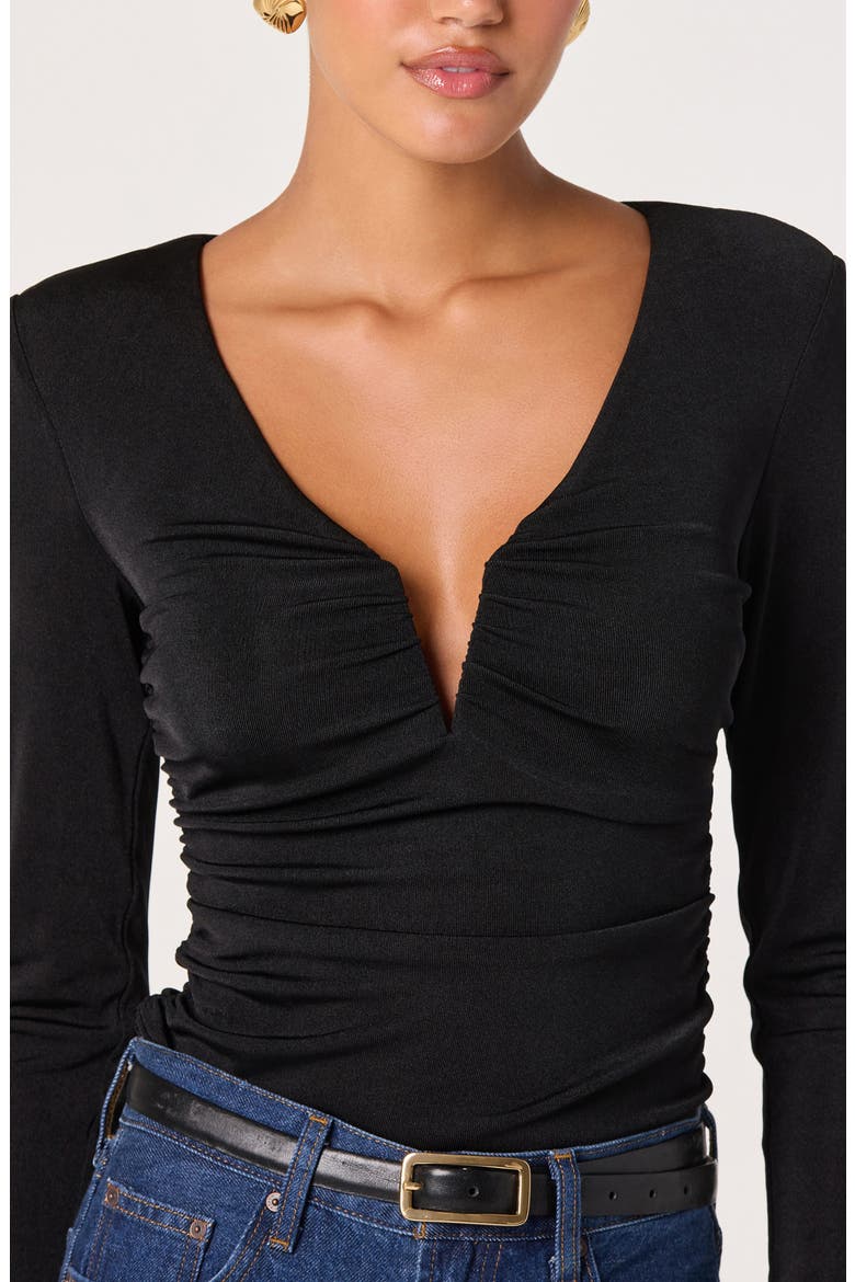 Wire Ruched Top, Alternate, color, BLACK