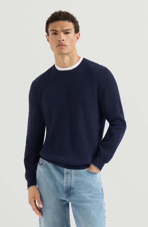 Cashmere English rib sweater