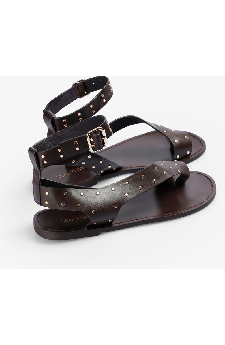 Scalpers Atenas Studs Sandal, Alternate, color, Darkbrown