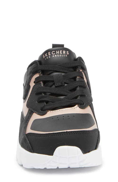Skechers Kids' Uno Lite Sneaker In Black/rose Gold