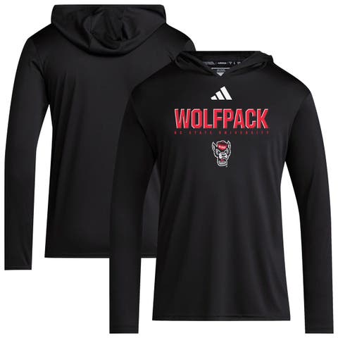 Men's adidas Black NC State Wolfpack 2025 Sideline Training Long Sleeve Hooded T-Shirt