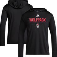 adidas Men's adidas Black NC State Wolfpack 2025 Sideline Training Long Sleeve Hooded T-Shirt
