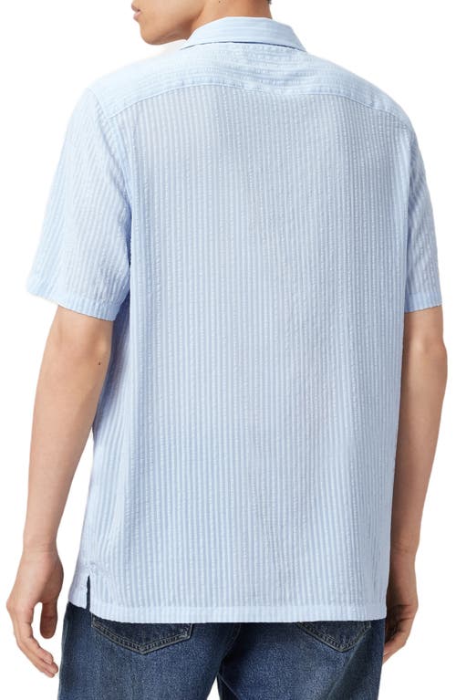 Allsaints Perry Button-up Camp Shirt In Blue
