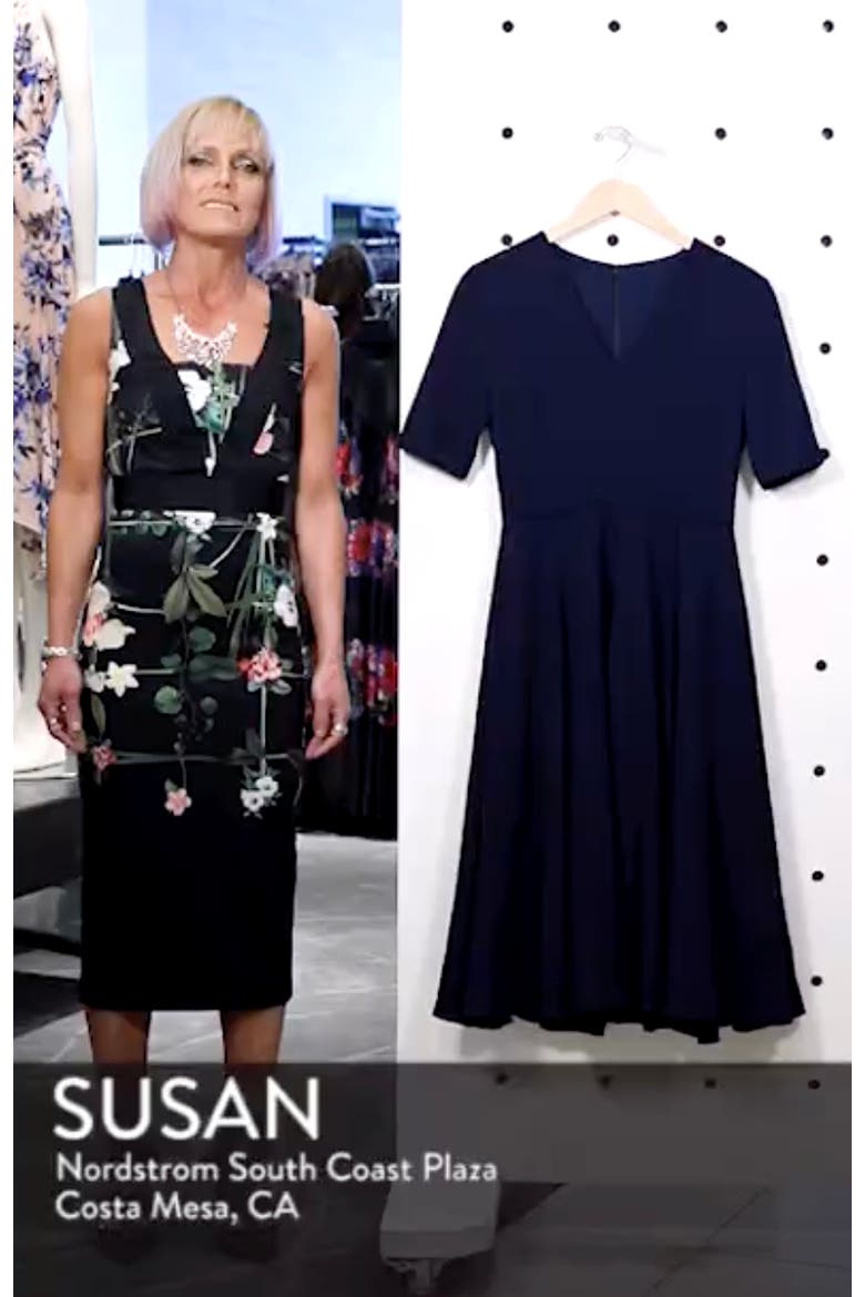 Edith City Crepe Fit & Flare Midi Dress (Nordstrom Exclusive) video