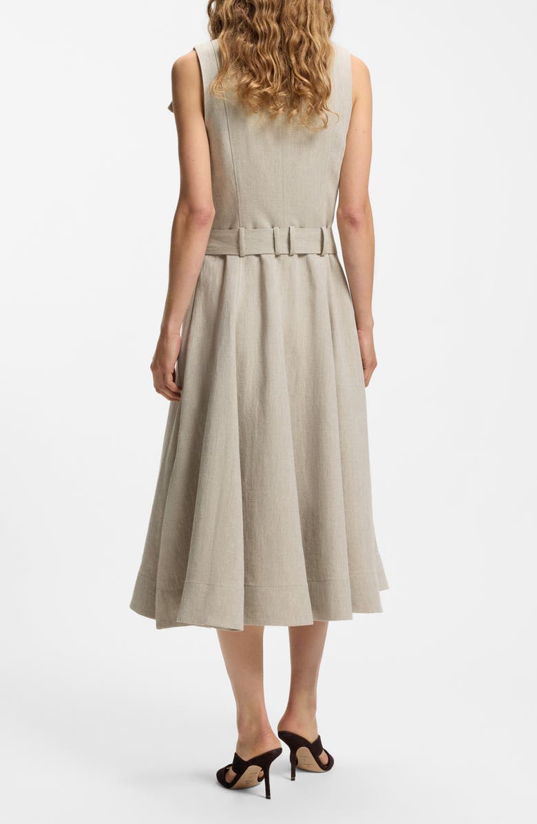 BOSS Datrena Trench Midi Dress, Alternate, color, Herringbone Linen