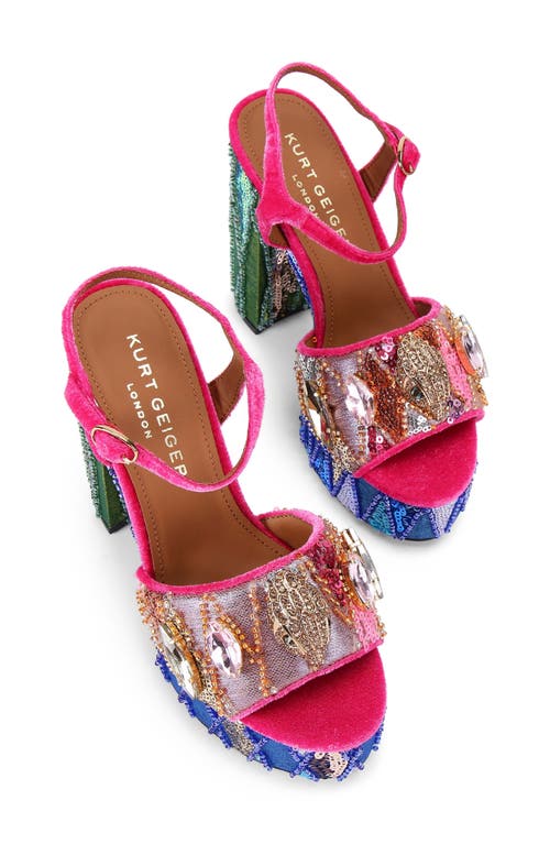 Kurt Geiger London Kensington Ankle Strap Platform Sandal In Pink