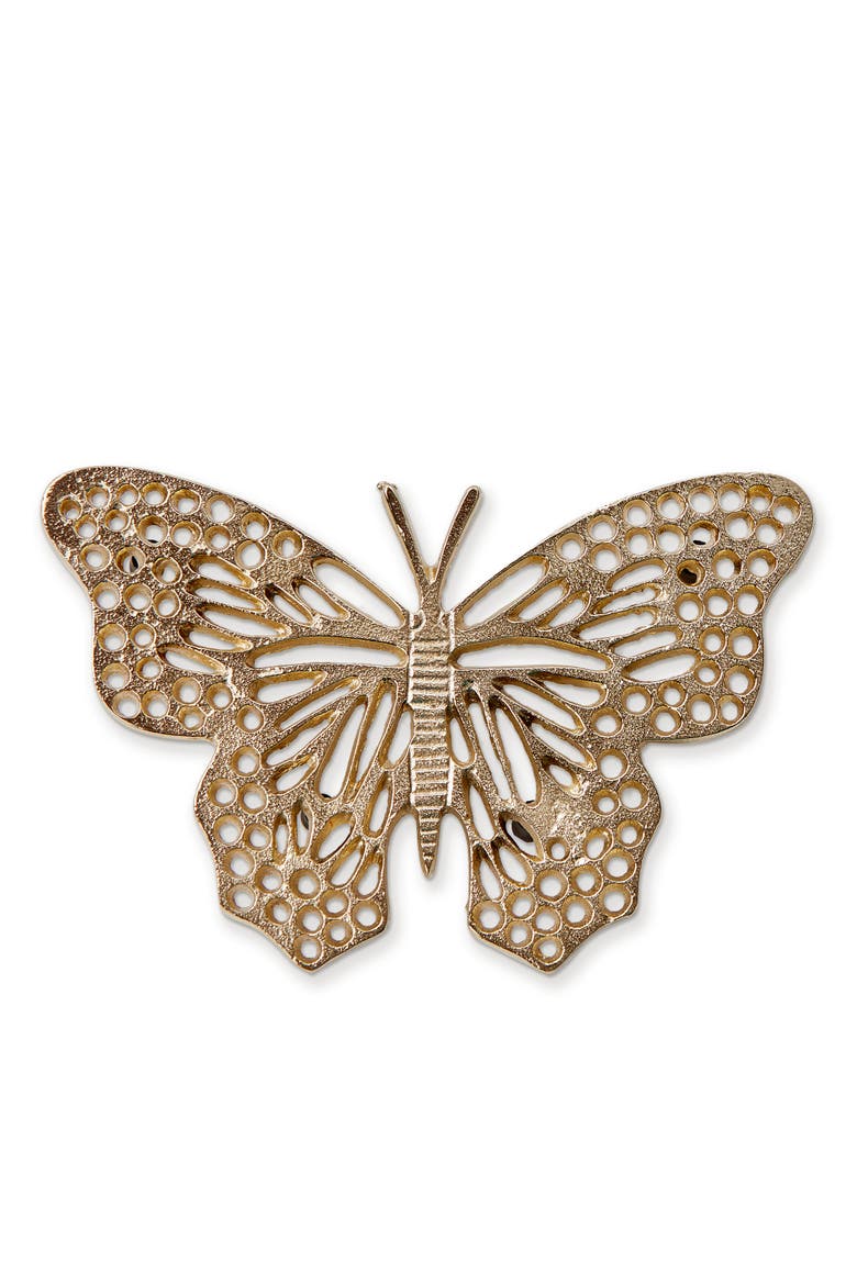 Butterfly Trivet Gold Cast Aluminum Everyday, Main, color, Gold