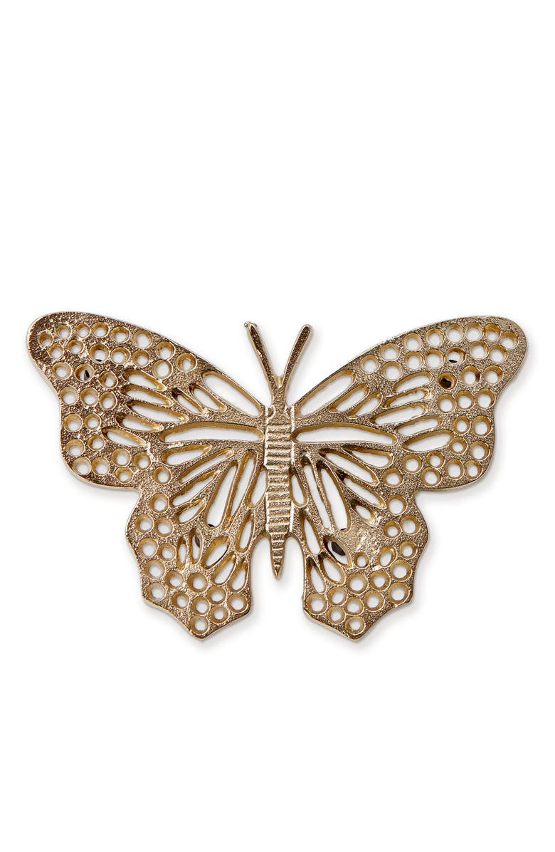 tag Butterfly Trivet Gold Cast Aluminum Everyday, Main, color, Gold