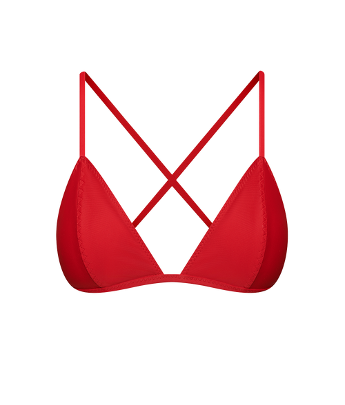Ansea The Reversible Triangle Top In Hyper Red/berry