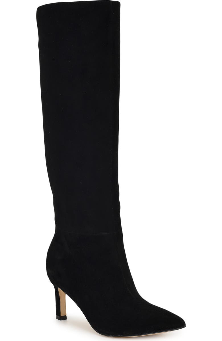 Nine West Lorthey Pointed Toe Knee High Boot, Main, color, Black 001