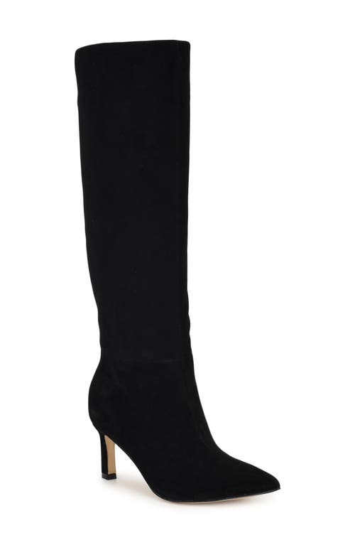 Nine West Lorthey Pointed Toe Knee High Boot In Black