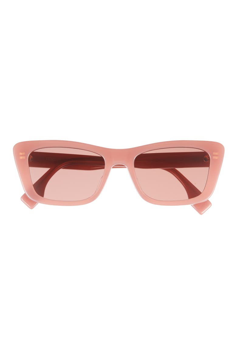 Lettering 53mm Cat Eye Sunglasses, Main, color, RED/ OTHER / BORDEAUX