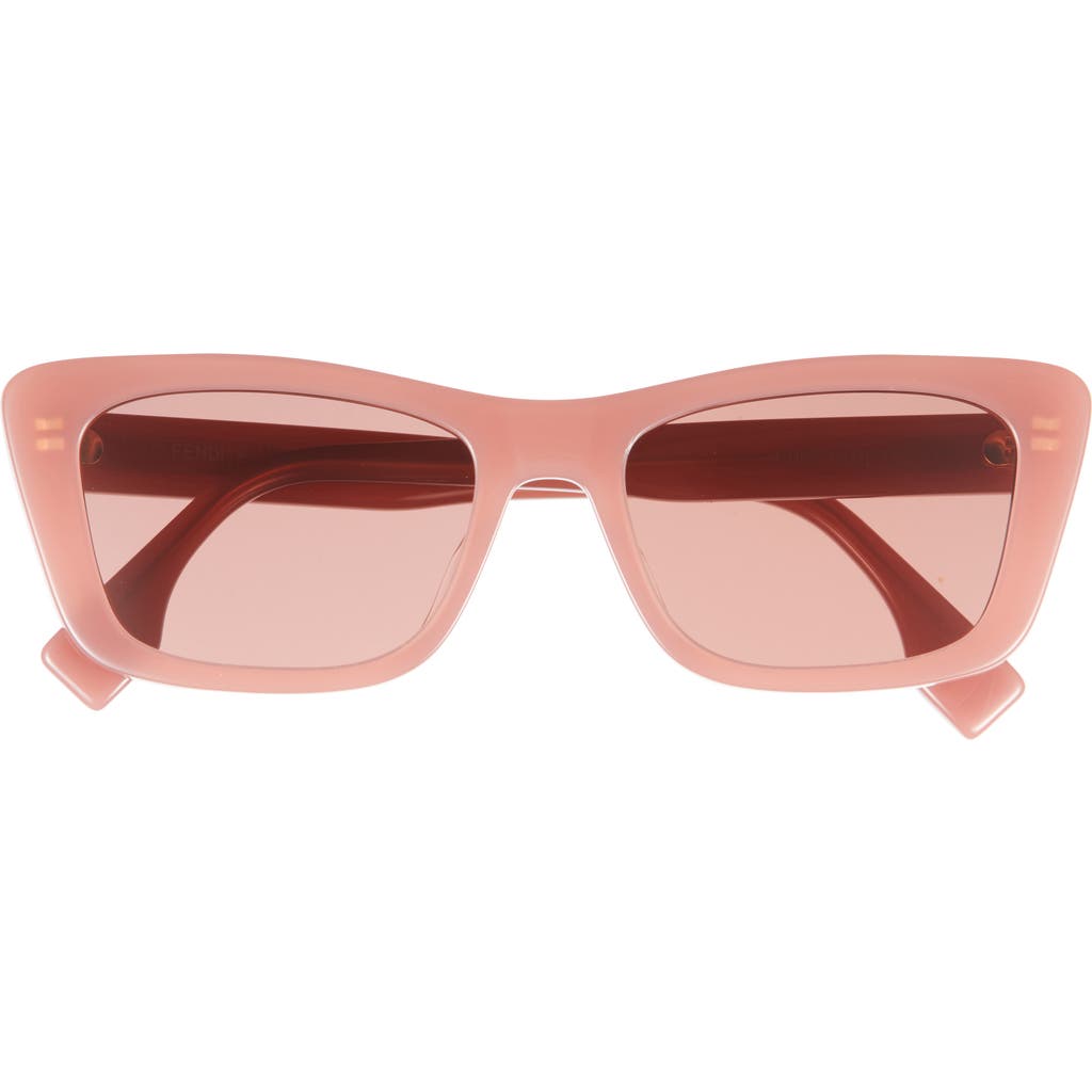 Fendi Lettering 53mm Cat Eye Sunglasses In Brown