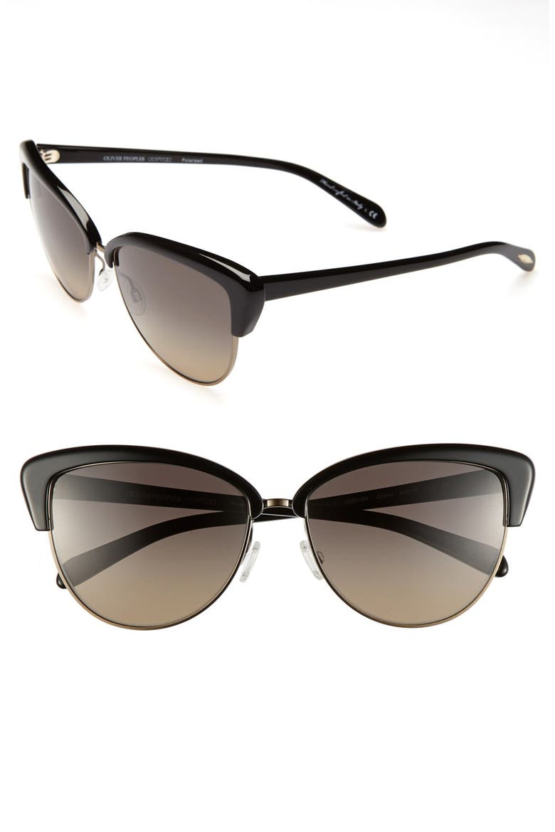 'Alisha' 60mm Polarized Sunglasses, Main, color, BLACK