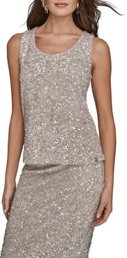 Donna Karan New York Sequin Scoop Neck Tank