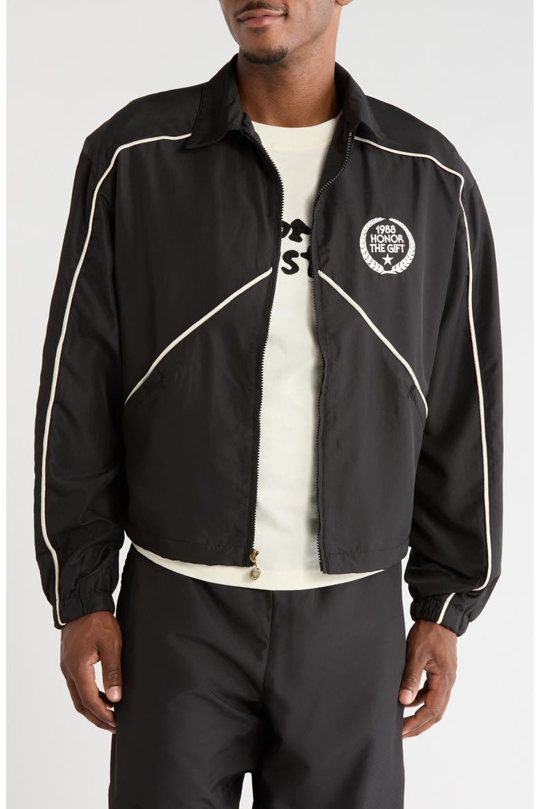 Honeycomb Track Jacket, Main, color, BLACK
