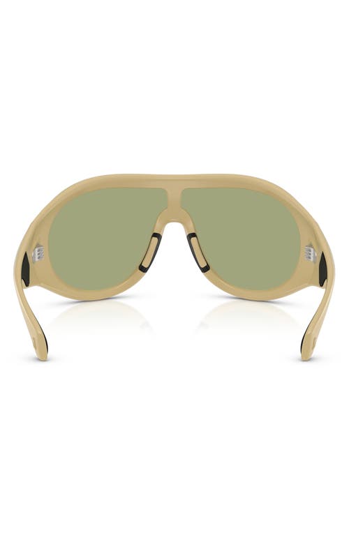 Moncler Cloche 135mm Polarized Pilot Shield Sunglasses In Green