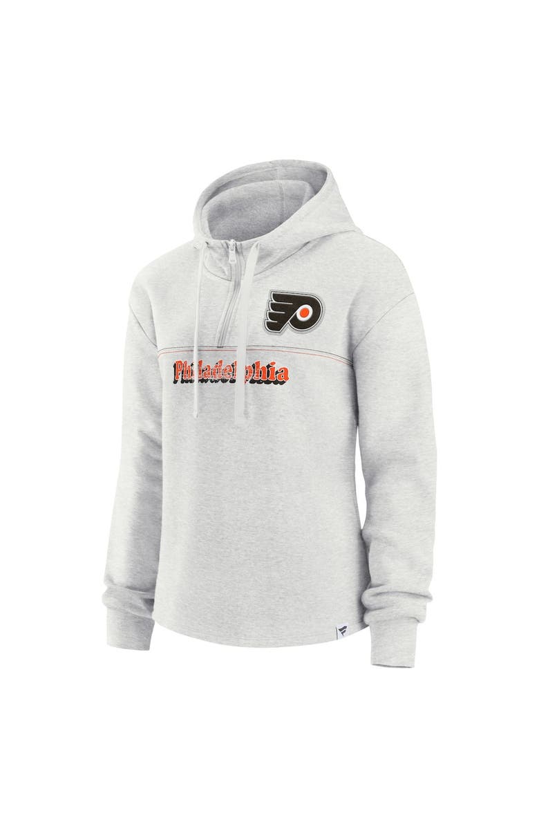 FANATICS Women's Fanatics Branded Ash Philadelphia Flyers True Classics Legacy Quarter-Zip Hoodie, Alternate, color, 