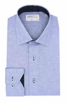 Lorenzo Uomo Trim Fit Nautical Embroidery Dress Shirt