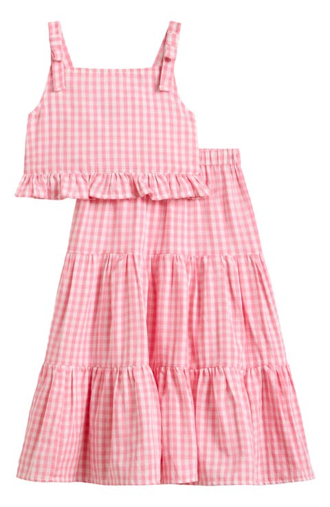 Kids' Vera Ruffle Gingham Tank & Maxi Skirt Set (Toddler & Little Kid)