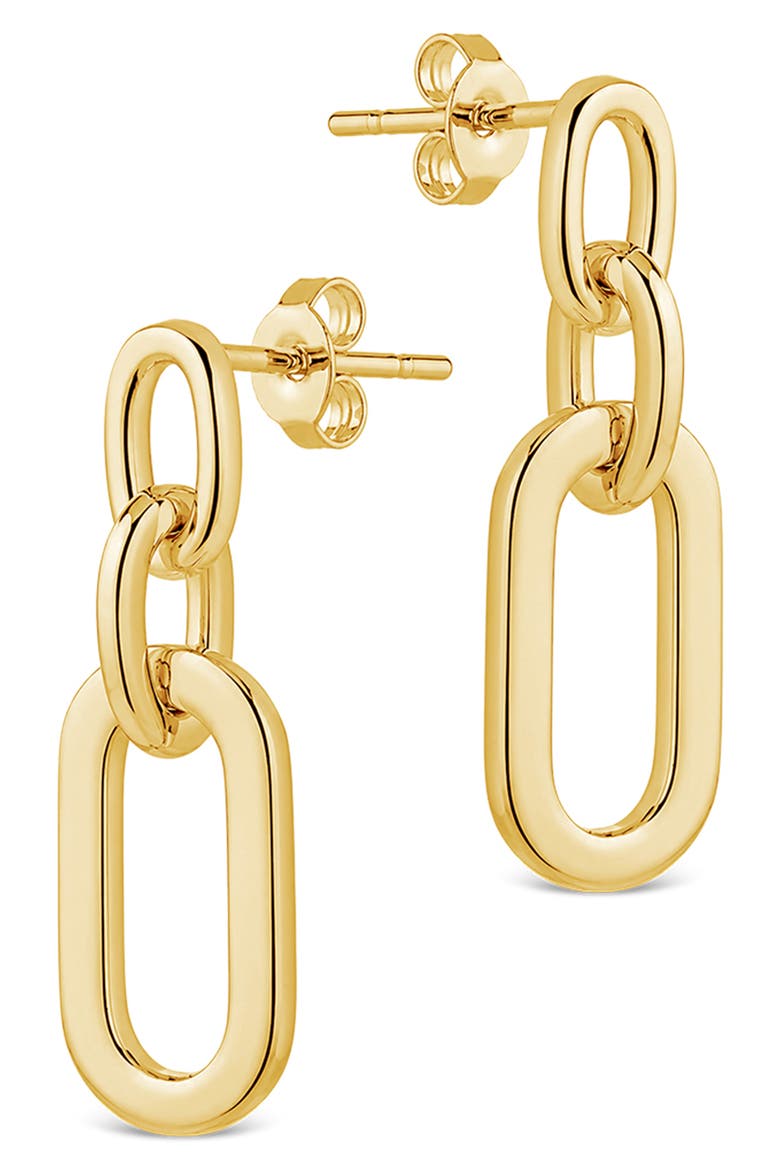 Open Link Drop Earrings, Alternate, color, GOLD
