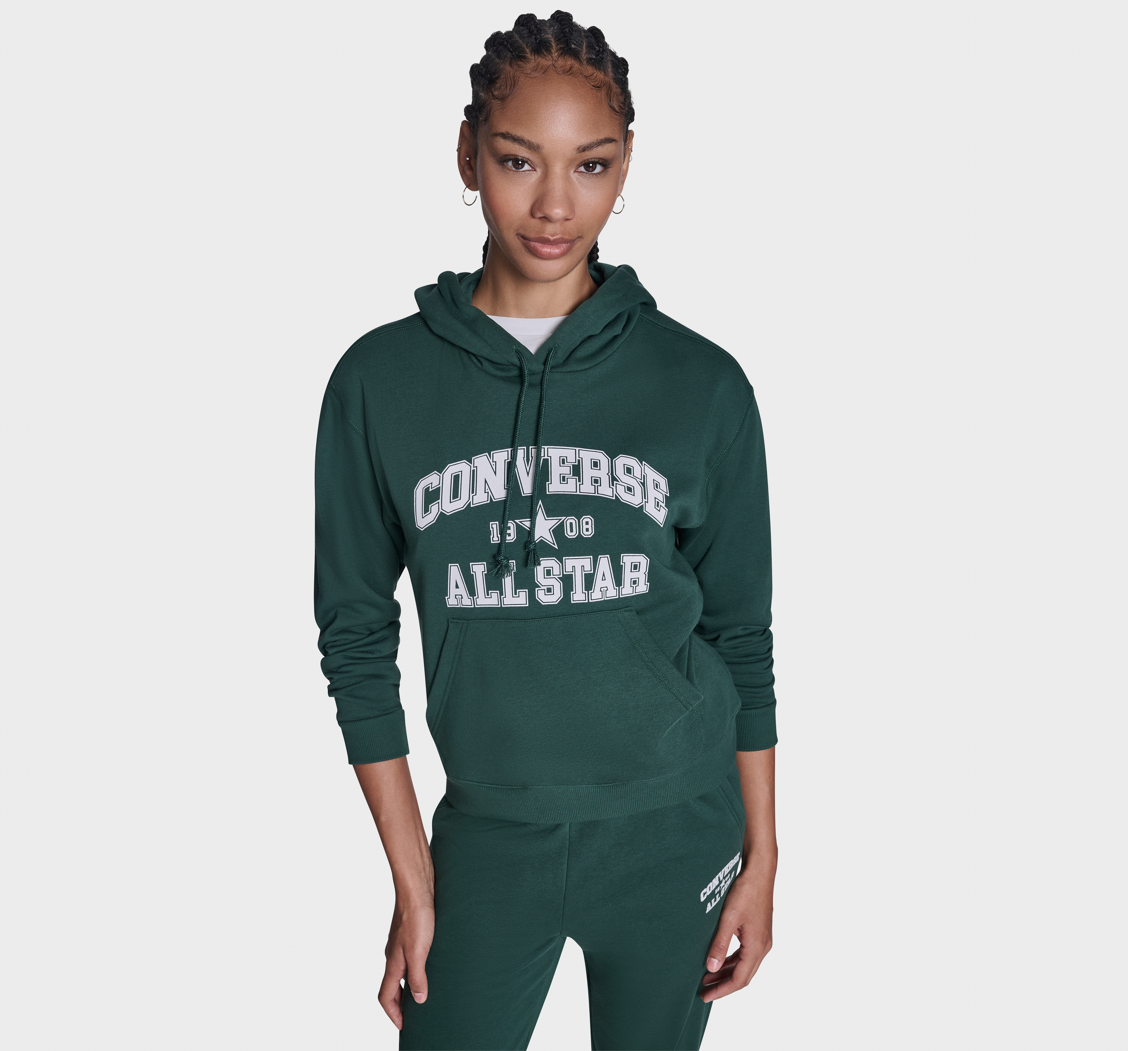 Converse All Star Classic Pullover Hoodie In Brown