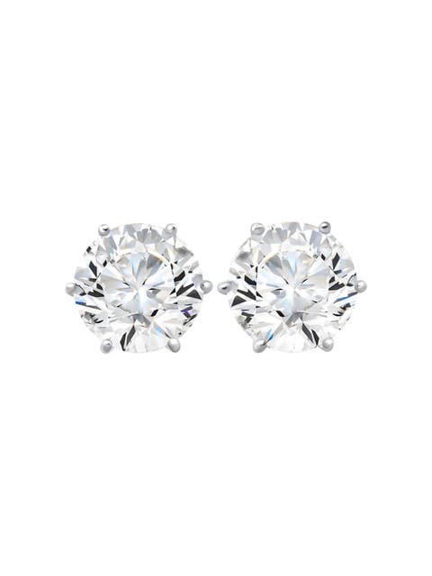 2Ct tw Sylvie Round Thin & Delicate Diamond Studs 14k Gold Lab Grown