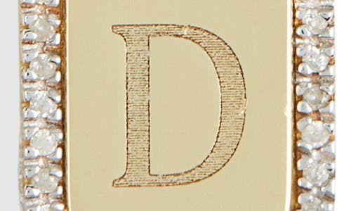 Meshmerise Diamond Initial Dog Tag Pendant Necklace In Gold