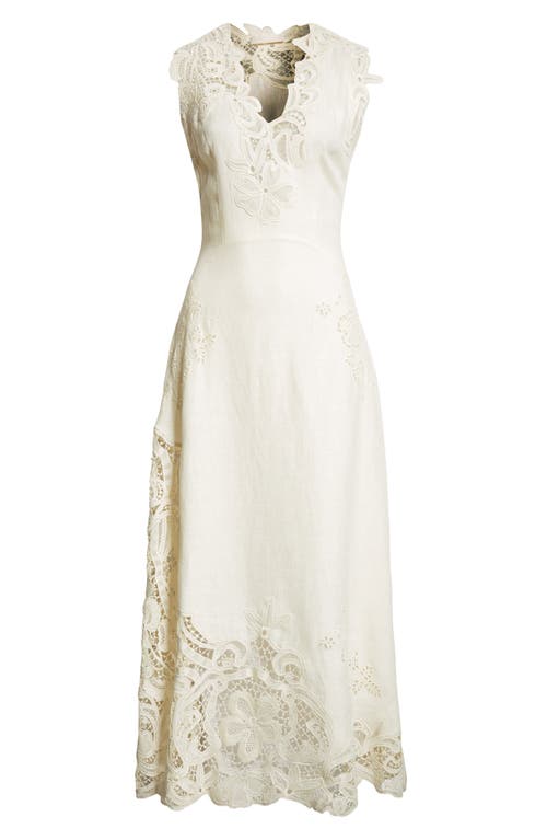 Ulla Johnson Olivette Lace & Linen Dress In Pristine