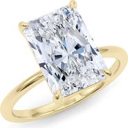 HauteCarat Radiant Cut Lab Created Diamond Ring
