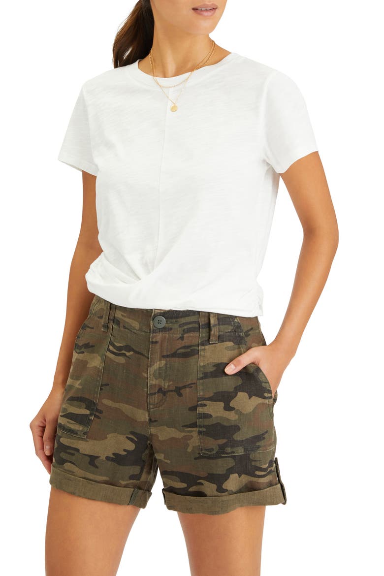 High Street Crisscross Front T-Shirt, Alternate, color, WHITE