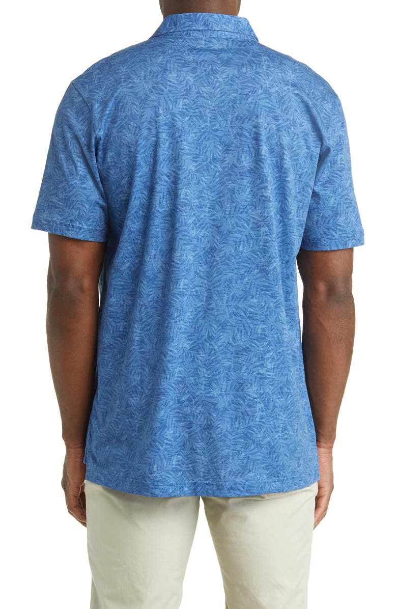 Peter Millar Pilot Mill Palms Print Pima Cotton Polo, Alternate, color, Indigo