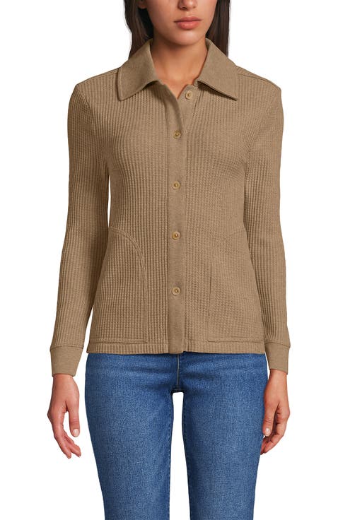 Waffle Relaxed Long Sleeve Shirt Jacket