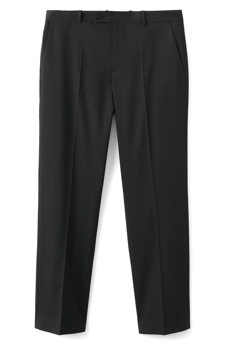 MANGO Pleated Straight Leg Suit Pants, Alternate, color, Black