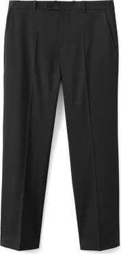 MANGO Pleated Straight Leg Suit Pants