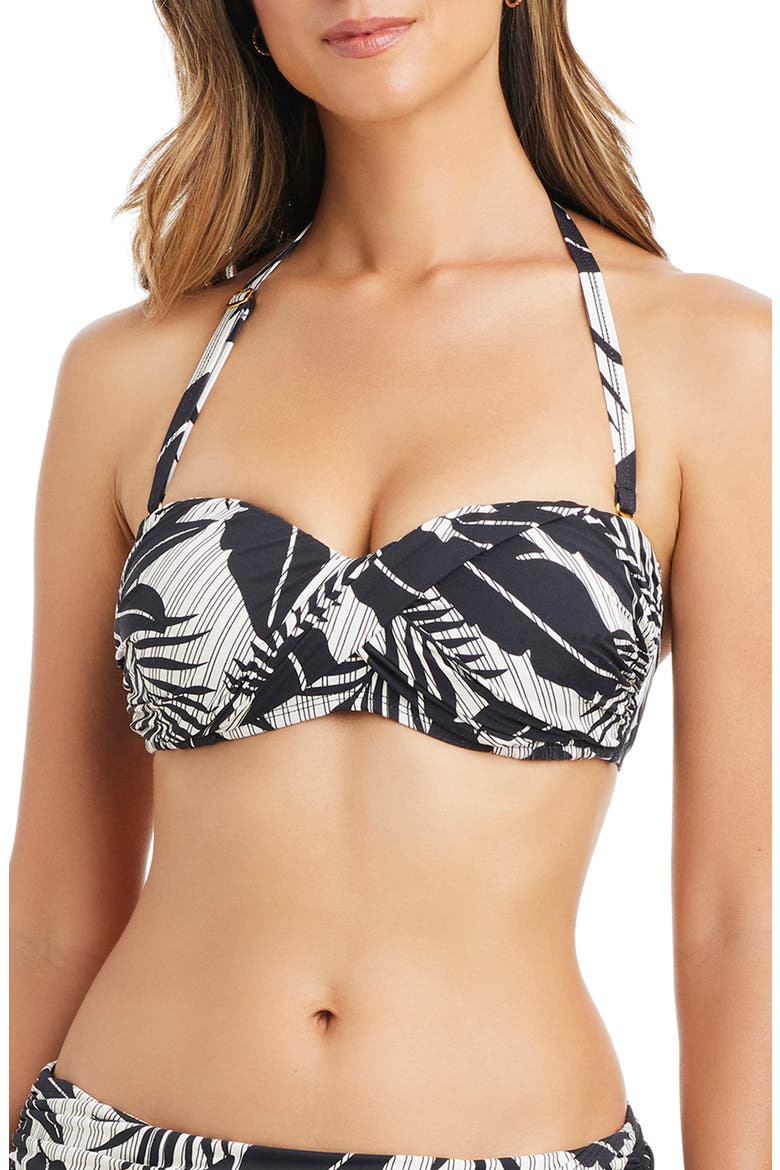Twist Bandeau Bikini Top, Main, color, BLACK