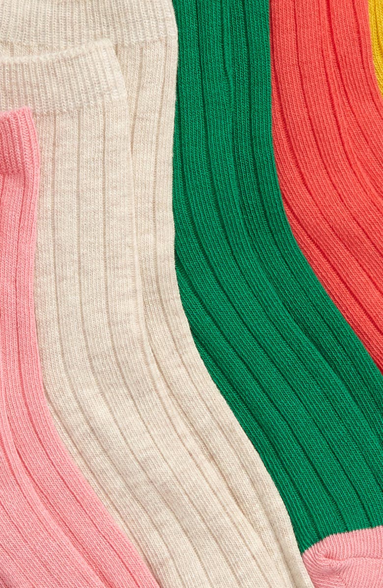 Mini Boden Kids' Assorted 7-Pack Ribbed Crew Socks, Alternate, color, 