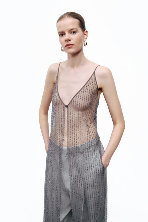 Nocturne Bead Embroidered Maxi Vest In Black