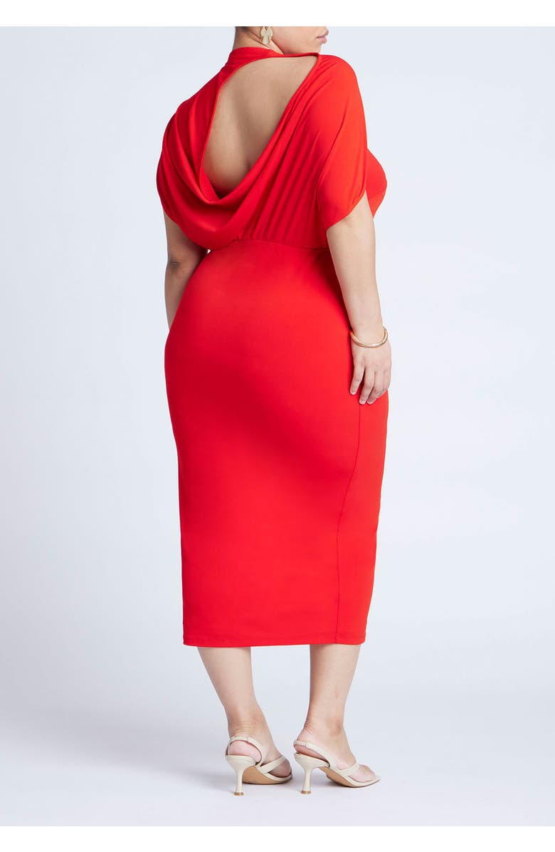 ELOQUII Cutout Back Midi Dress, Alternate, color, 