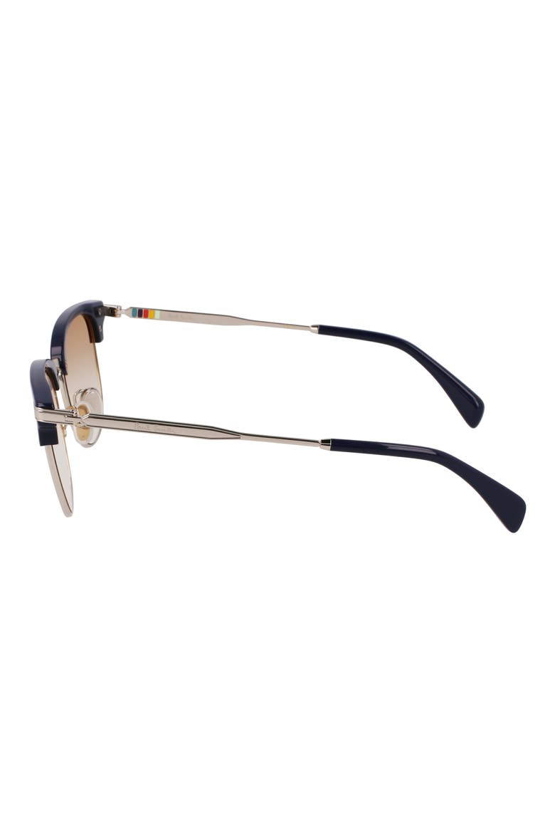 Linden 52mm Gradient Modified Rectangular Sunglasses, Alternate, color, SILVER/ BLUE