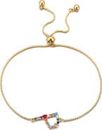Adornia Mixed Crystal Initial Chain Bracelet