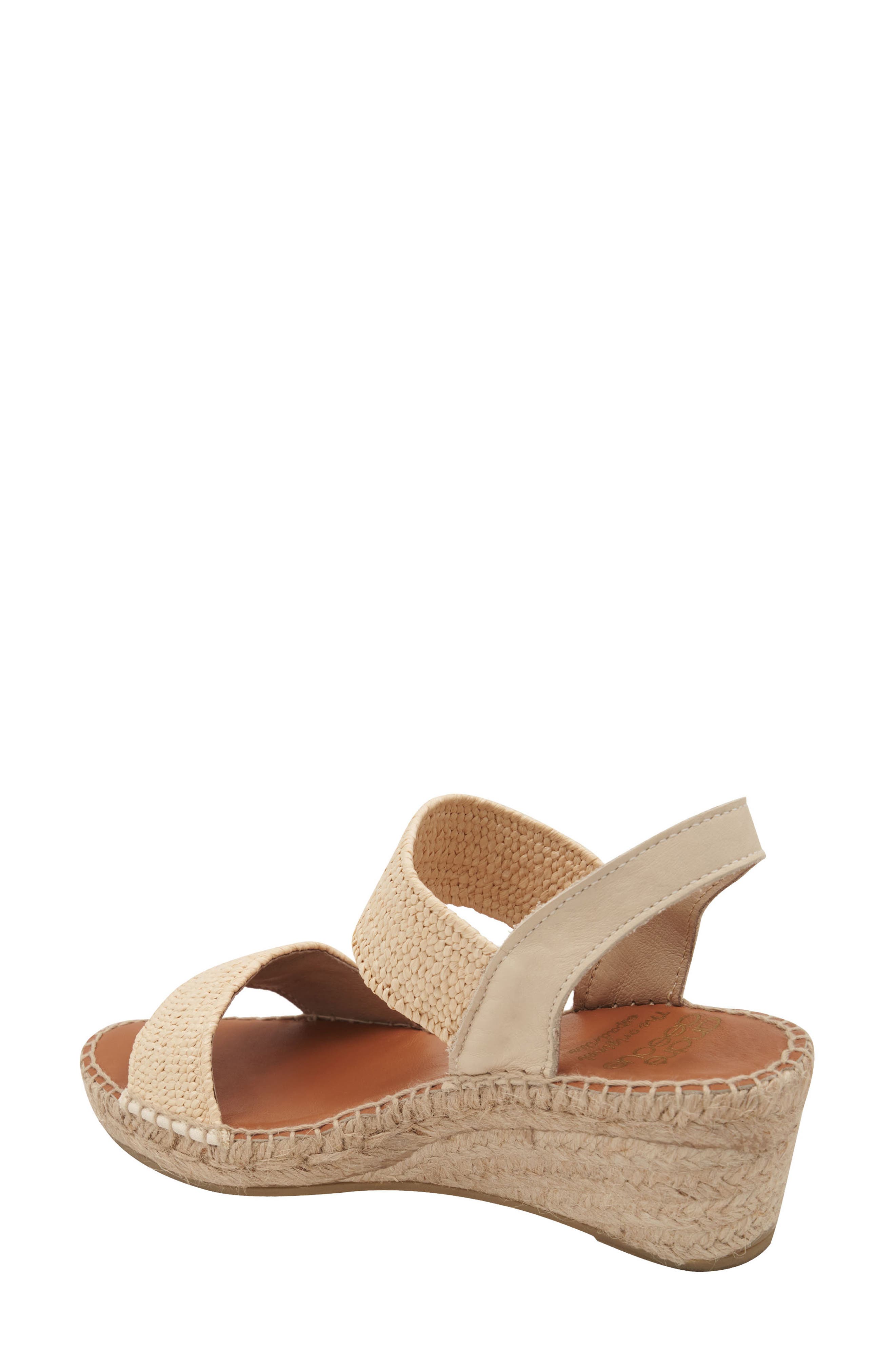 André Assous Aviana Raffia Wedge Sandal, Alternate, color, Natural