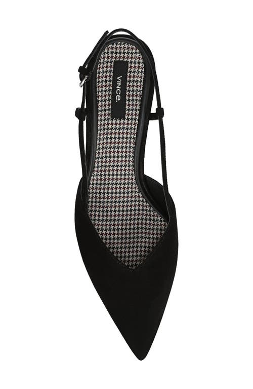 Vince Levvy Slingback Pointed Toe Kitten Heel Pump In Black