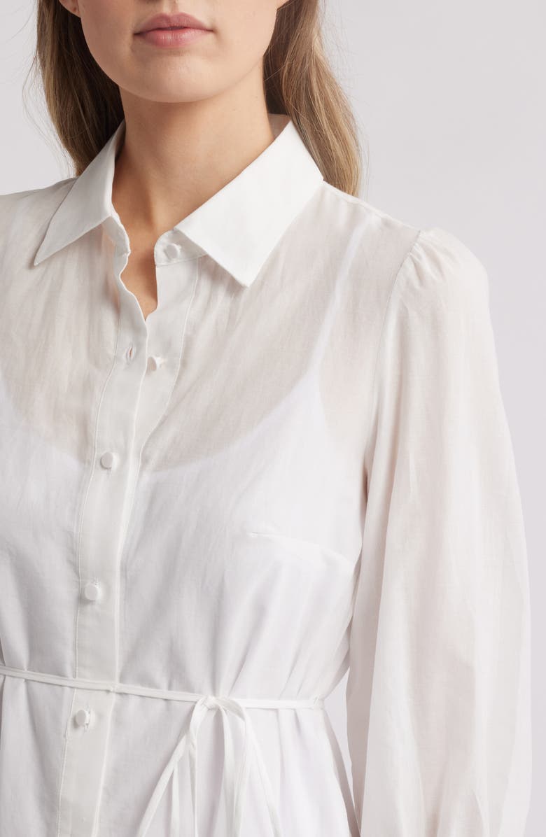 Julia Jordan Long Sleeve Cotton Eyelet Shirtdress, Alternate, color, 